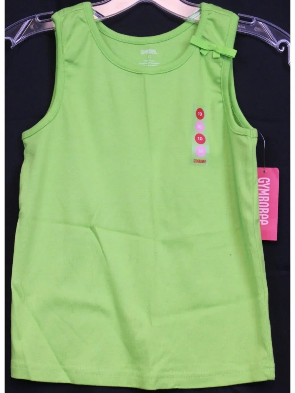 2009 Gymboree Pretty Lady Solid Green Tank top Bow Basic NEW sz 10